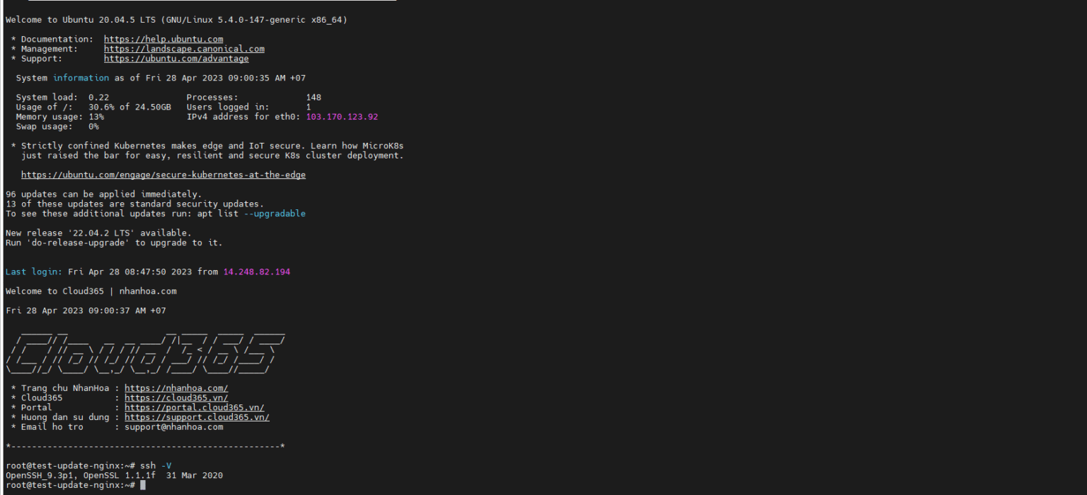 Upgrade openssh server ubuntu 20 04 22 04 nhan hoa knowledgebase