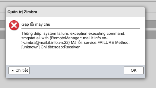 Zimbra] Fix lỗi system failure exception executing command trên Zimbra -  VPSCANBAN.COM - Cộng đồng hướng dẫn VPS cho người mới