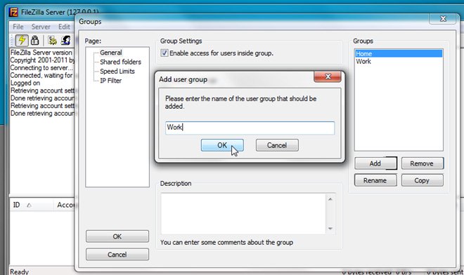 FileZilla là gì? Group settings