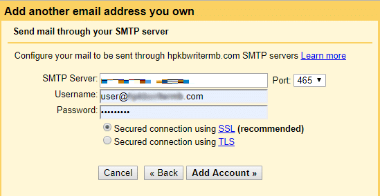 cài đặt smtp