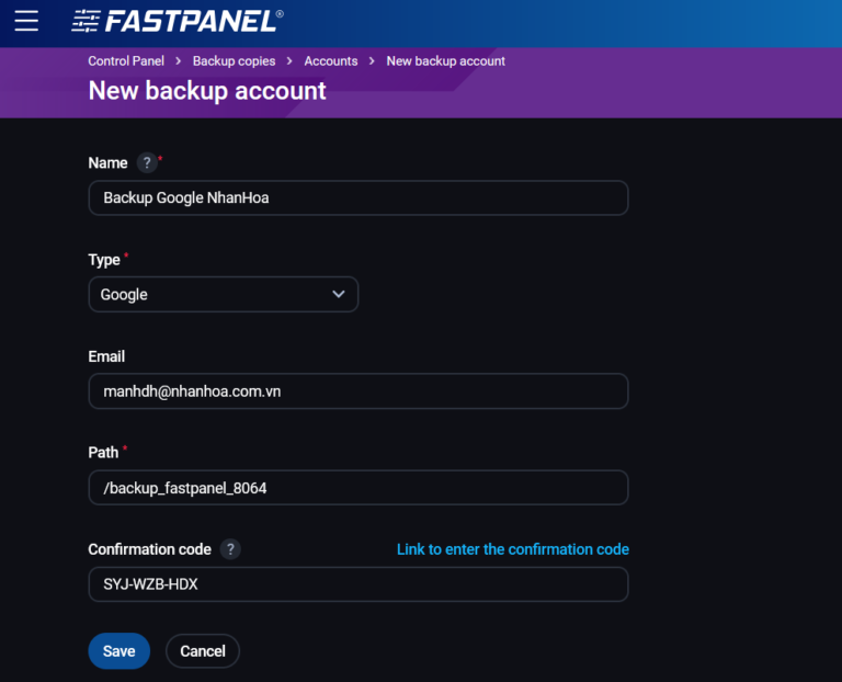 [FastPanel] Hướng Dẫn Backup Và Khôi Phục Dữ Liệu FASTPANEL Với Google ...